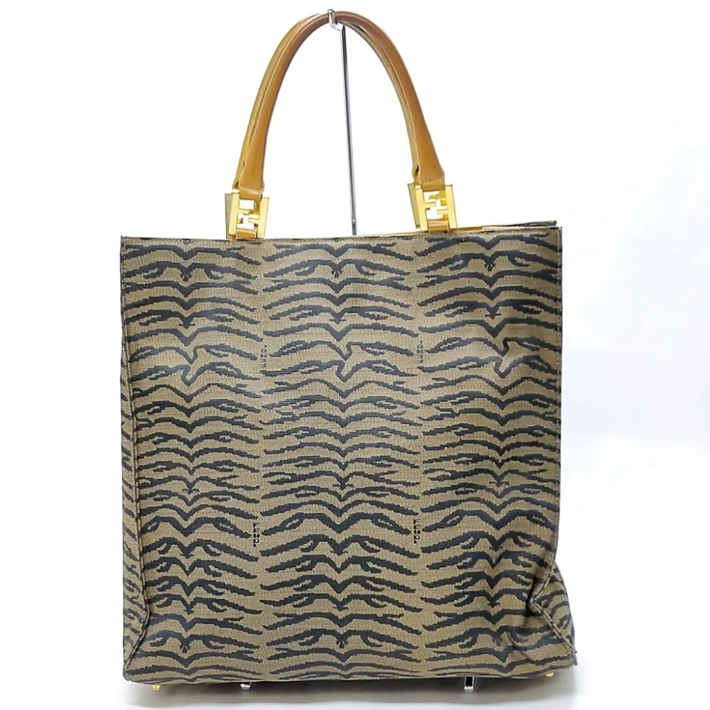 SOLD!!! Vintage Fendi Shopping Tote Printed Canvas Large